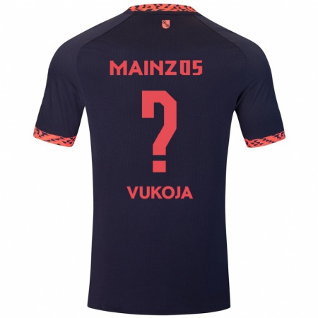 Kandiny Enfant Maillot Luka Vukoja #0 Bleu Corail Rouge Tenues Extérieur 2024/25 T-Shirt