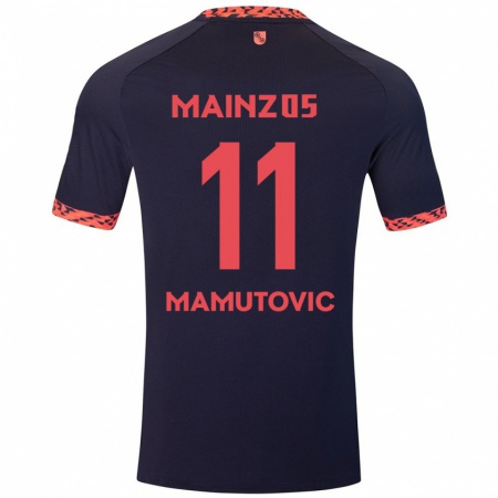 Kandiny Enfant Maillot David Mamutovic #11 Bleu Corail Rouge Tenues Extérieur 2024/25 T-Shirt