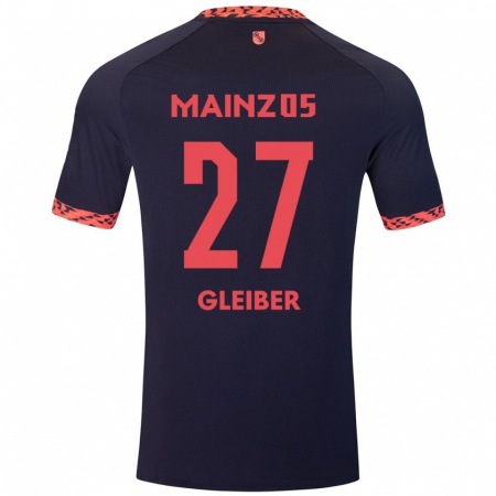 Kandiny Enfant Maillot Daniel Gleiber #27 Bleu Corail Rouge Tenues Extérieur 2024/25 T-Shirt