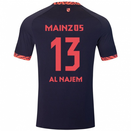 Kandiny Enfant Maillot Salma Al Najem #13 Bleu Corail Rouge Tenues Extérieur 2024/25 T-Shirt