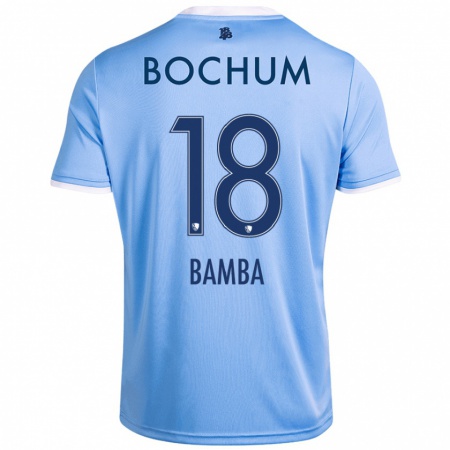 Kandiny Enfant Maillot Samuel Bamba #18 Bleu Ciel Tenues Extérieur 2024/25 T-Shirt