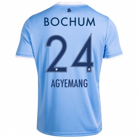 Kandiny Enfant Maillot Donovan Agyemang #24 Bleu Ciel Tenues Extérieur 2024/25 T-Shirt