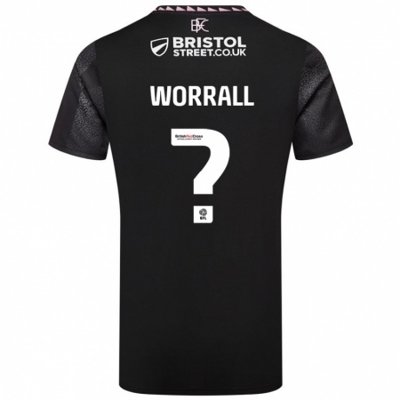 Kandiny Enfant Maillot Joe Worrall #0 Noir Tenues Extérieur 2024/25 T-Shirt