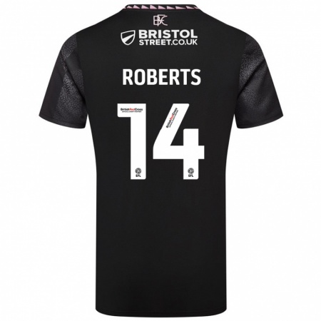 Kandiny Enfant Maillot Connor Roberts #14 Noir Tenues Extérieur 2024/25 T-Shirt