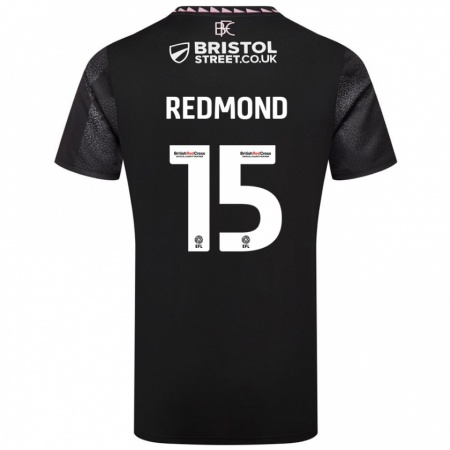 Kandiny Enfant Maillot Nathan Redmond #15 Noir Tenues Extérieur 2024/25 T-Shirt