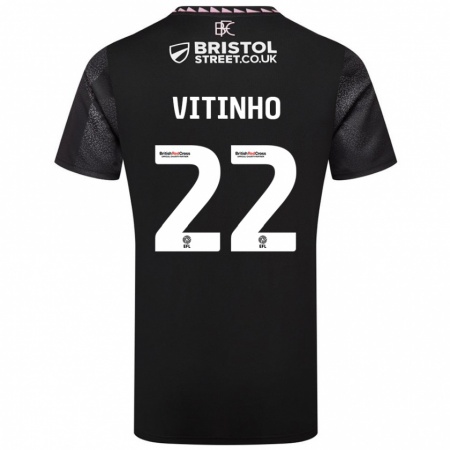 Kandiny Enfant Maillot Vitinho #22 Noir Tenues Extérieur 2024/25 T-Shirt