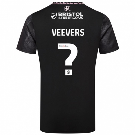 Kandiny Enfant Maillot Charlie Veevers #0 Noir Tenues Extérieur 2024/25 T-Shirt