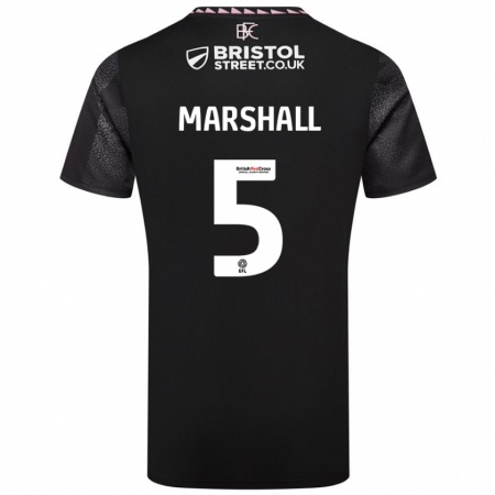 Kandiny Enfant Maillot Georgia Marshall #5 Noir Tenues Extérieur 2024/25 T-Shirt