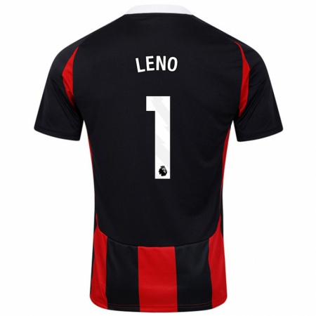 Kandiny Enfant Maillot Bernd Leno #1 Noir Rouge Tenues Extérieur 2024/25 T-Shirt