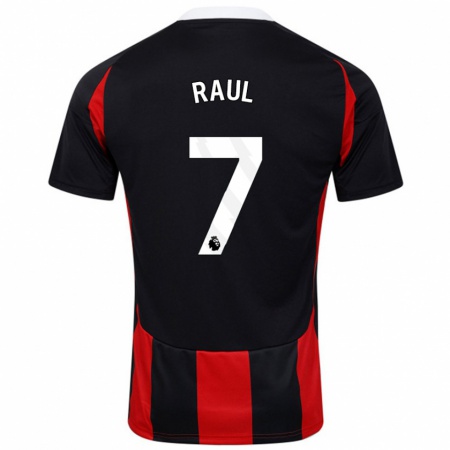 Kandiny Enfant Maillot Raúl Jiménez #7 Noir Rouge Tenues Extérieur 2024/25 T-Shirt