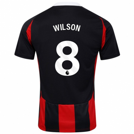 Kandiny Enfant Maillot Harry Wilson #8 Noir Rouge Tenues Extérieur 2024/25 T-Shirt