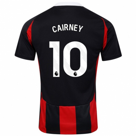 Kandiny Enfant Maillot Tom Cairney #10 Noir Rouge Tenues Extérieur 2024/25 T-Shirt