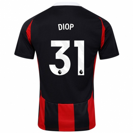 Kandiny Enfant Maillot Issa Diop #31 Noir Rouge Tenues Extérieur 2024/25 T-Shirt