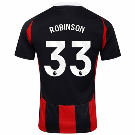 Kandiny Enfant Maillot Antonee Robinson #33 Noir Rouge Tenues Extérieur 2024/25 T-Shirt