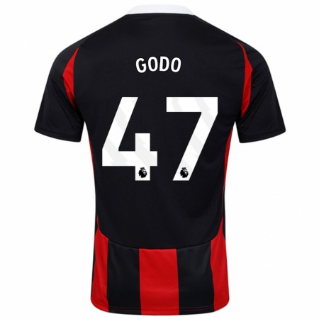 Kandiny Enfant Maillot Martial Godo #47 Noir Rouge Tenues Extérieur 2024/25 T-Shirt