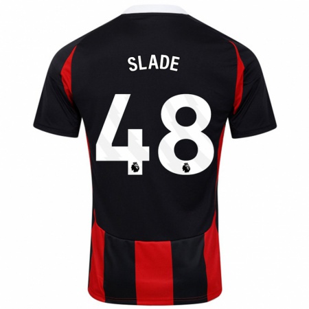 Kandiny Enfant Maillot Bradley Slade #48 Noir Rouge Tenues Extérieur 2024/25 T-Shirt