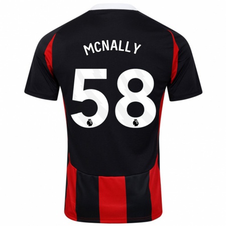 Kandiny Enfant Maillot Alfie Mcnally #58 Noir Rouge Tenues Extérieur 2024/25 T-Shirt