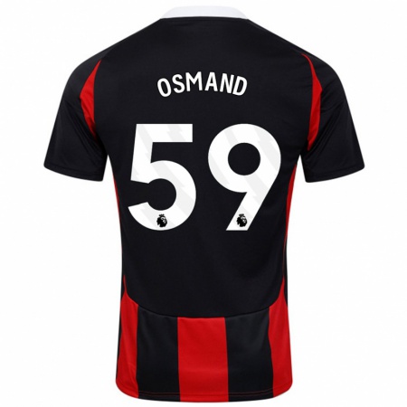 Kandiny Enfant Maillot Callum Osmand #59 Noir Rouge Tenues Extérieur 2024/25 T-Shirt