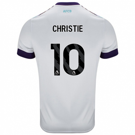 Kandiny Enfant Maillot Ryan Christie #10 Blanc Vert Violet Tenues Extérieur 2024/25 T-Shirt