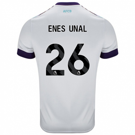 Kandiny Enfant Maillot Enes Ünal #26 Blanc Vert Violet Tenues Extérieur 2024/25 T-Shirt