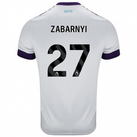 Kandiny Enfant Maillot Ilya Zabarnyi #27 Blanc Vert Violet Tenues Extérieur 2024/25 T-Shirt