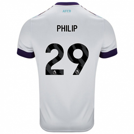 Kandiny Enfant Maillot Philip Billing #29 Blanc Vert Violet Tenues Extérieur 2024/25 T-Shirt