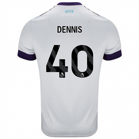 Kandiny Enfant Maillot Will Dennis #40 Blanc Vert Violet Tenues Extérieur 2024/25 T-Shirt