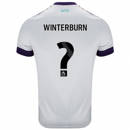 Kandiny Enfant Maillot Ben Winterburn #0 Blanc Vert Violet Tenues Extérieur 2024/25 T-Shirt