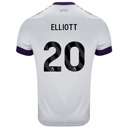 Kandiny Enfant Maillot Kaitlyn Elliott #20 Blanc Vert Violet Tenues Extérieur 2024/25 T-Shirt