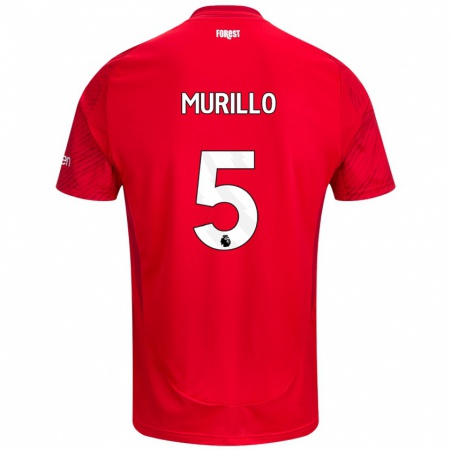 Kandiny Homme Maillot Murillo #5 Rouge Blanc Tenues Domicile 2024/25 T-Shirt