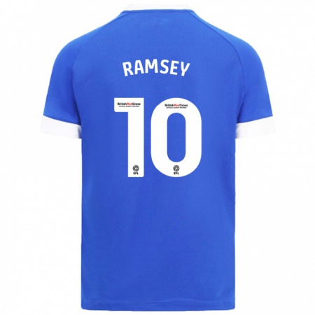 Kandiny Homme Maillot Aaron Ramsey #10 Bleu Ciel Tenues Domicile 2024/25 T-Shirt