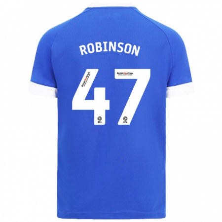 Kandiny Homme Maillot Callum Robinson #47 Bleu Ciel Tenues Domicile 2024/25 T-Shirt