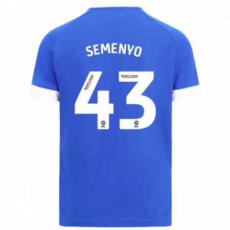 Kandiny Homme Maillot Jai Semenyo #43 Bleu Ciel Tenues Domicile 2024/25 T-Shirt