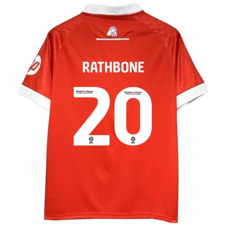 Kandiny Homme Maillot Ollie Rathbone #20 Rouge Blanc Tenues Domicile 2024/25 T-Shirt