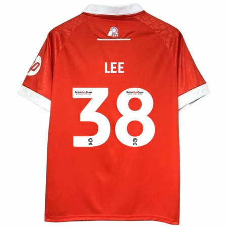 Kandiny Homme Maillot Elliot Lee #38 Rouge Blanc Tenues Domicile 2024/25 T-Shirt