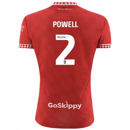 Kandiny Homme Maillot Ella Powell #2 Rouge Tenues Domicile 2024/25 T-Shirt