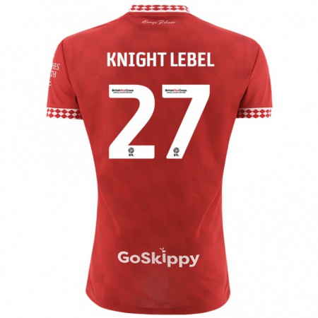 Kandiny Homme Maillot Jamie Knight-Lebel #27 Rouge Tenues Domicile 2024/25 T-Shirt