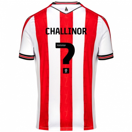 Kandiny Homme Maillot Oliver Challinor #0 Rouge Blanc Tenues Domicile 2024/25 T-Shirt