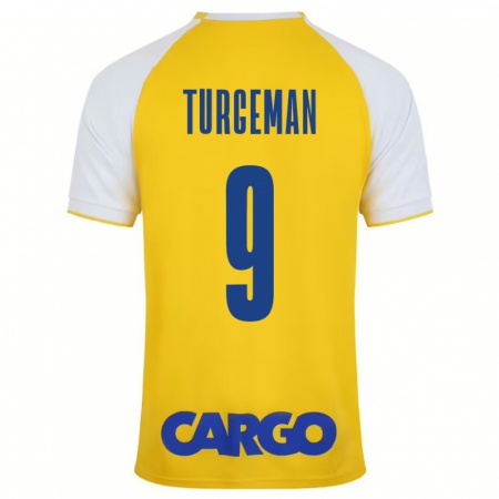 Kandiny Homme Maillot Dor Turgeman #9 Jaune Blanc Tenues Domicile 2024/25 T-Shirt