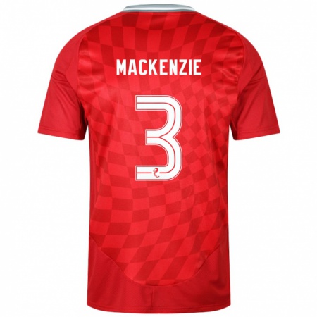 Kandiny Homme Maillot Jack Mackenzie #3 Rouge Tenues Domicile 2024/25 T-Shirt