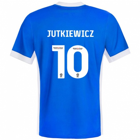 Kandiny Homme Maillot Lukas Jutkiewicz #10 Bleu Blanc Tenues Domicile 2024/25 T-Shirt