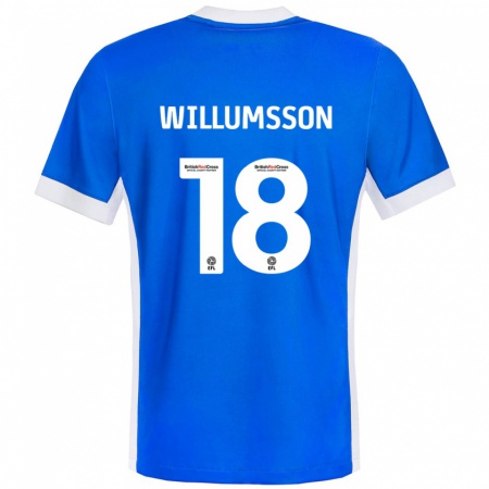 Kandiny Homme Maillot Willum Thór Willumsson #18 Bleu Blanc Tenues Domicile 2024/25 T-Shirt