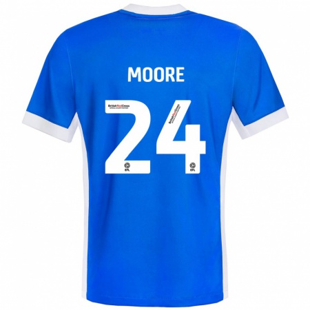 Kandiny Homme Maillot Jade Ellis Moore #24 Bleu Blanc Tenues Domicile 2024/25 T-Shirt