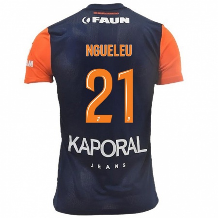 Kandiny Homme Maillot Nina Ngueleu #21 Bleu Marine Orange Tenues Domicile 2024/25 T-Shirt