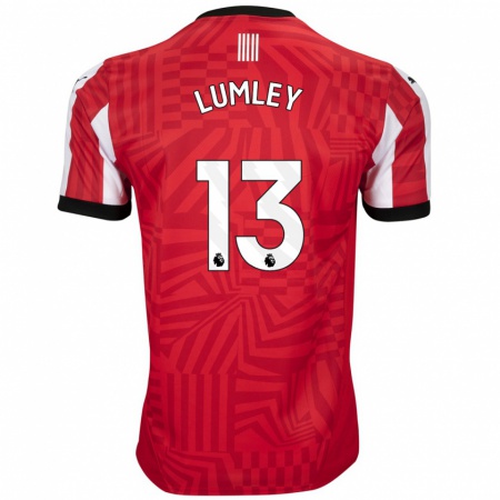 Kandiny Homme Maillot Joe Lumley #13 Rouge Blanc Tenues Domicile 2024/25 T-Shirt