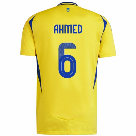 Kandiny Homme Maillot Aseel Ahmed #6 Jaune Bleu Tenues Domicile 2024/25 T-Shirt