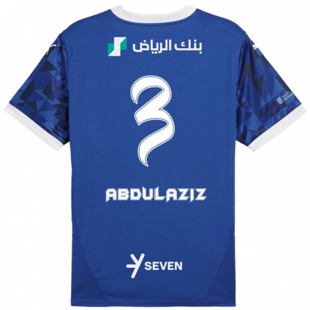 Kandiny Homme Maillot Al Jawhara Abdulaziz #3 Bleu Foncé Blanc Tenues Domicile 2024/25 T-Shirt