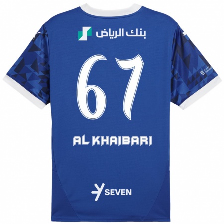 Kandiny Homme Maillot Mohammed Al-Khaibari #67 Bleu Foncé Blanc Tenues Domicile 2024/25 T-Shirt