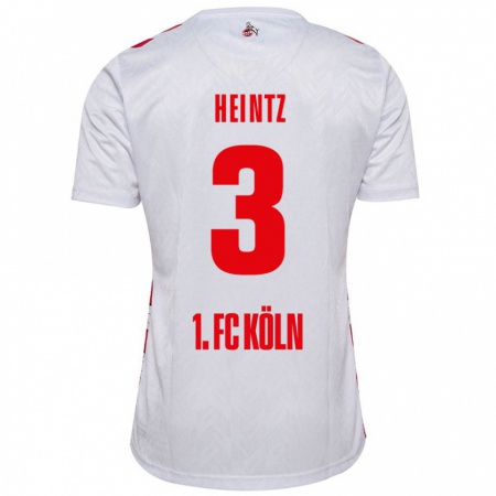 Kandiny Homme Maillot Dominique Heintz #3 Blanc Rouge Tenues Domicile 2024/25 T-Shirt