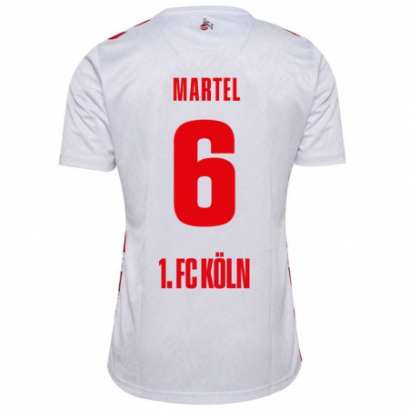 Kandiny Homme Maillot Eric Martel #6 Blanc Rouge Tenues Domicile 2024/25 T-Shirt